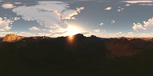 Aerial VR 360 Panorama of Mountains