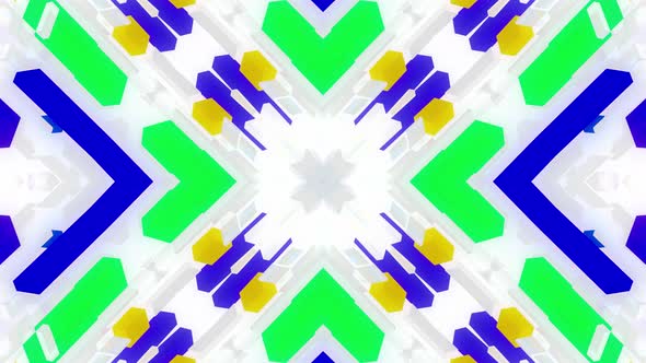 Abstract Looped White Scifi Bg with Symmetrical Geometric Pattern