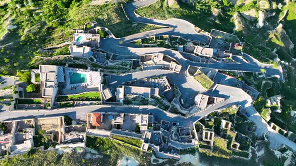 City Urgup Cappadocia aerial view 4 K View