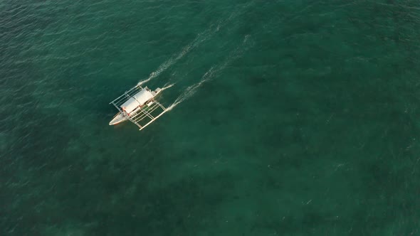 Philippine Motor Boat on the Water Surface