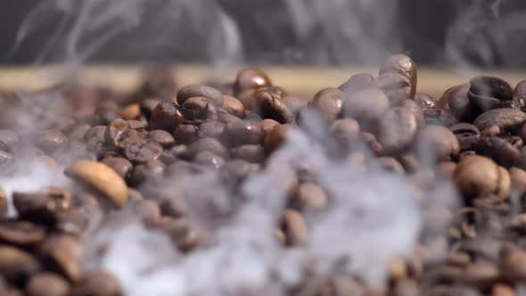 Fragrant Coffee Beans Roasting in Super Slow Motion