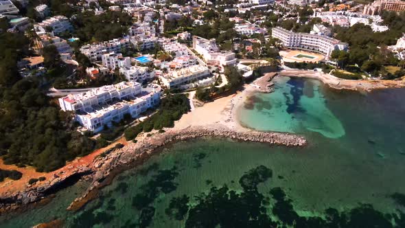 Calo de s'Alga beach in Ibiza, Spain