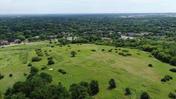 Aerial View of Field Covered in Greenery During Breathtaking Daytime. Divine Beauty of Nature Captur