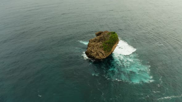 Rocky Island in the Ocean