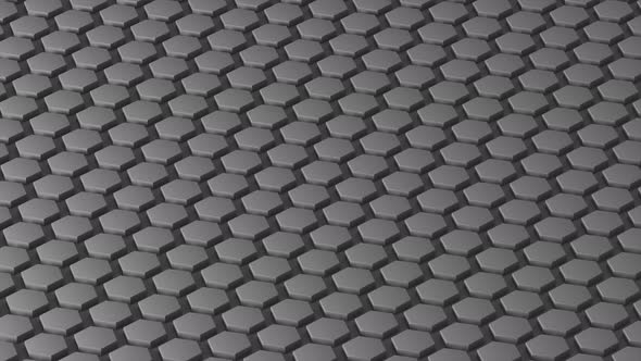 Interlocking Black Hexagonal Tiles Loop