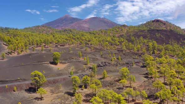 Aerial view of El Teide volcano in Tenerife