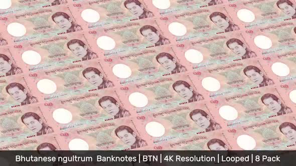 Bhutan Banknotes Money / Bhutanese ngultrum  / Currency Nu. / BTN/ | 8 Pack | - 4K