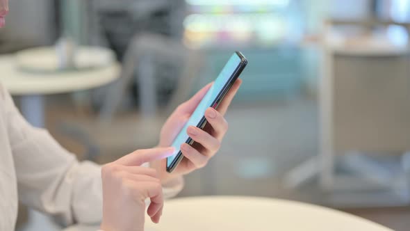 Close Up Female Hands Browsing Smartphone