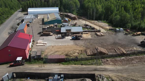 Sawmill Near Forest in Countryside in Summer