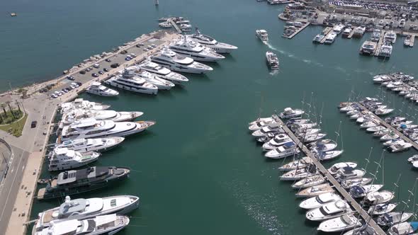 Aerial shot of Port of Cannes, Cote d'Azur (French Riviera), France