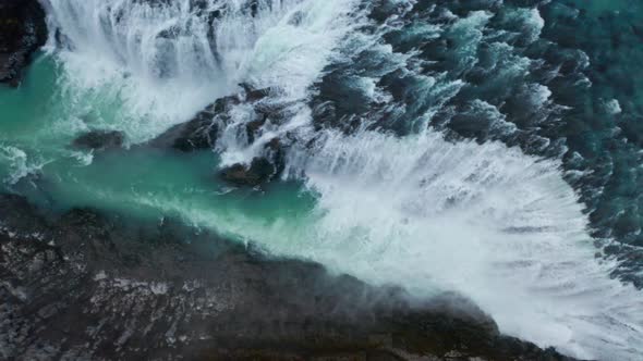 Drone Over Cascading White Water Rapids