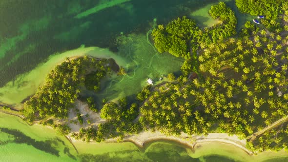 Beautiful Paradise Maldives Tropical Beach on Island Aerial View