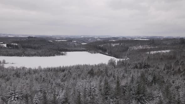 Epic winter landscapes near the border of North Rhine-Westphalia and Rhineland-Palatinate in West Ge