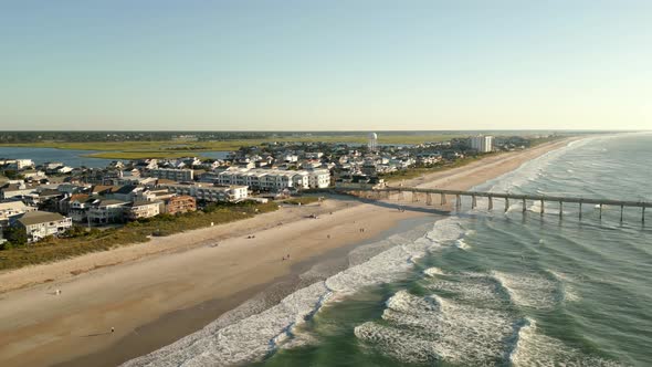 Drone Footage Wrightsville Beach Johnnie Mercers Fishing Pier 4k