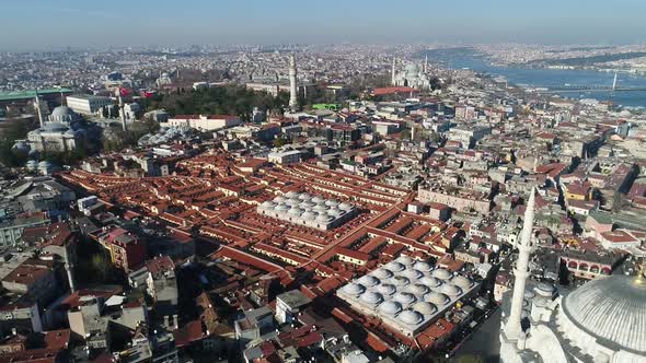 Grand Bazaar Roofs Istanbul Aerial View 