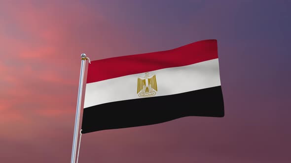 Flag Of Egypt Waving 4k
