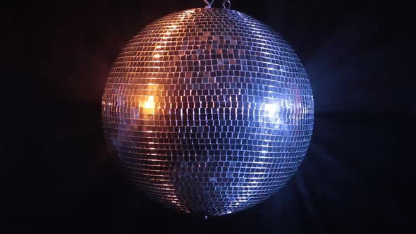 Disco Mirror Ball Reflect Blue and Red Light