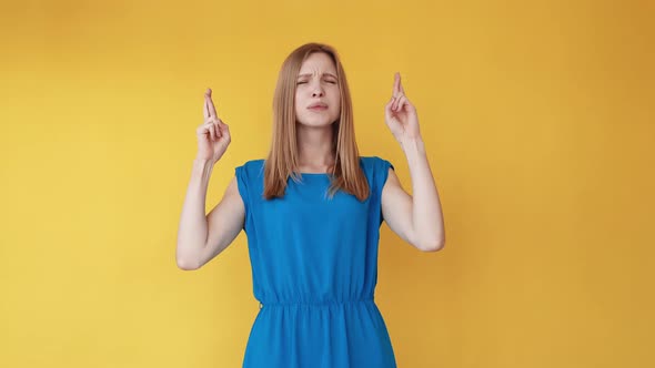 Crossed Fingers Good Luck Wish Hope Begging Girl alt