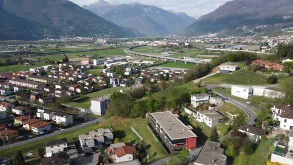 aerial view swiss city drone 4k