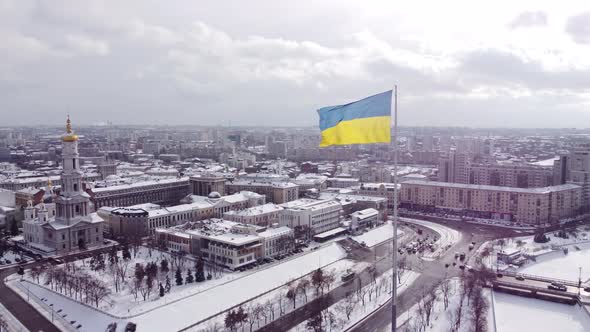 Ukrainian Flag in the Wind