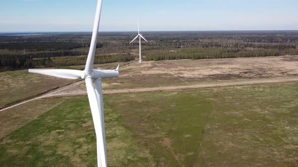 Wind generator aerial view