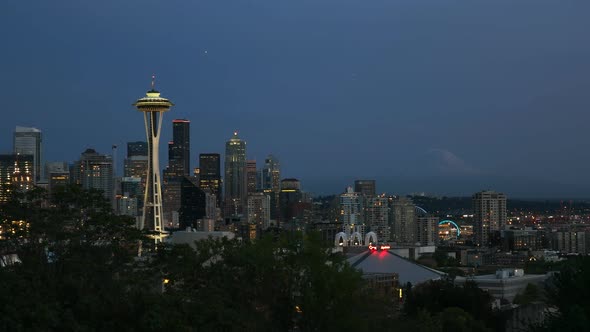 night time clip of the city skyline of seattle