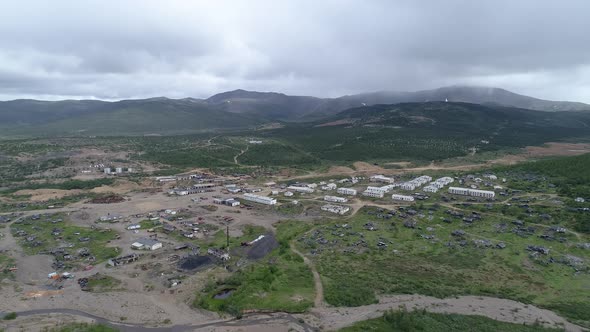 Aerial view of abandoned village in Chukotka. 17
