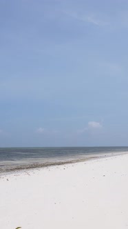 Vertical Video Empty Beach on Zanzibar Island Tanzania