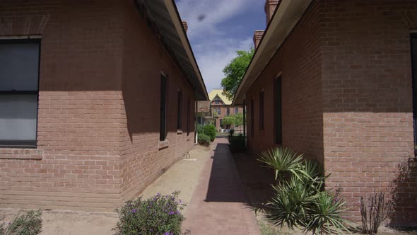 Alley between brick houses