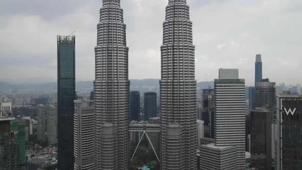 Drone view the highest Twin Tower in the World