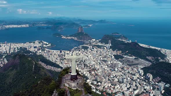 Rio de Janeiro Brazil. Tropical beach scenery. Postalcard of coastal city