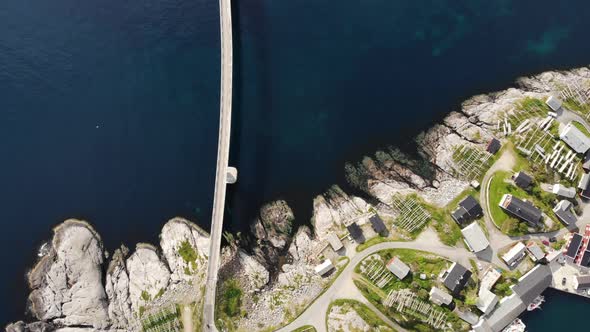 Road Bridge on Lofoten, Fjord Landscape