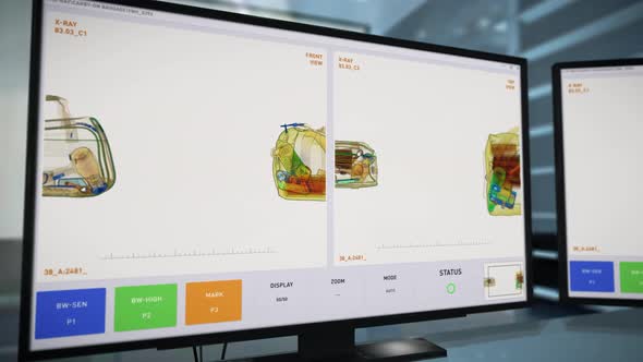 Customs Security Monitor Finds Illegal Item During X-Ray Scan At Airport alt