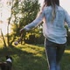 Beautiful Woman Walking Cute Dog in Nature - VideoHive Item for Sale