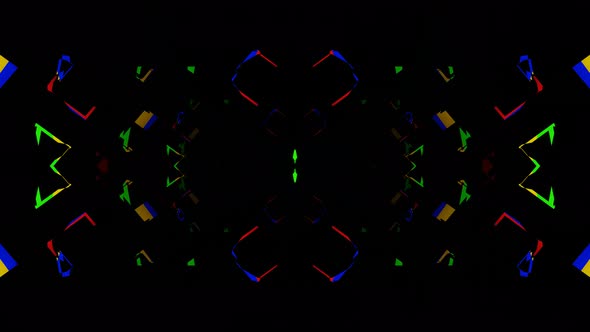 VJ Loop animation of shimmering neon tunnel, kaleidoscope