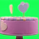 Birthday Cake Spinning Over a Green Background - VideoHive Item for Sale