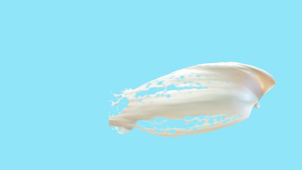 Milk Spread 3D Rendering  Motion Include Alpha