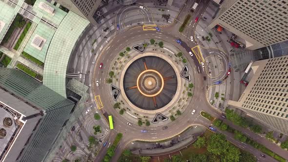 Singaporean Business District Aerial View in Singapore