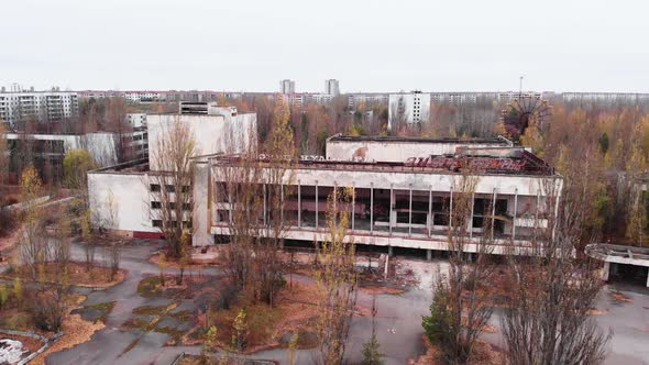 Chernobyl Exclusion Zone. Pripyat. Aerial