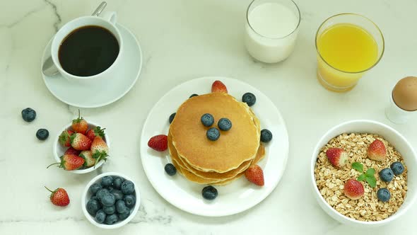 Sweet dessert Pancake with fruit