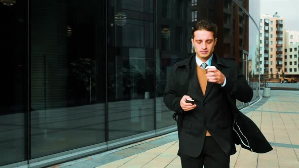 Businessman with Coffee Outdoor