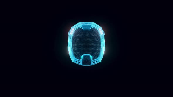 Sci Fi Helmet Hologram Rotating 4k alt