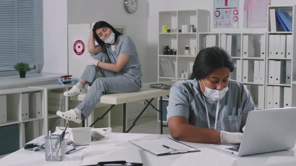 Tired Female Doctors After Work Day