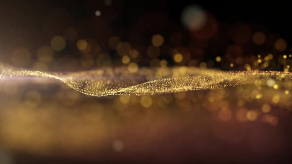 Abstract Glittering Gold Particles Background 04