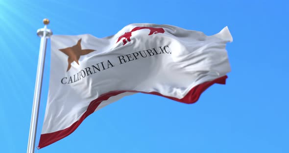 The Bear Flag, original flag of the California Republic, United States