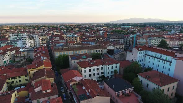 Beautiful Tourist Italian City at Sunset  Top View