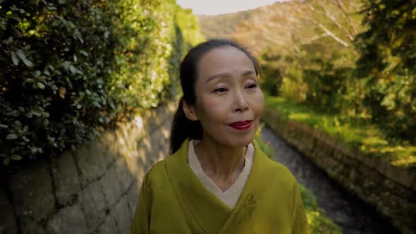 Elegant Japanese woman in Kyoto Japan