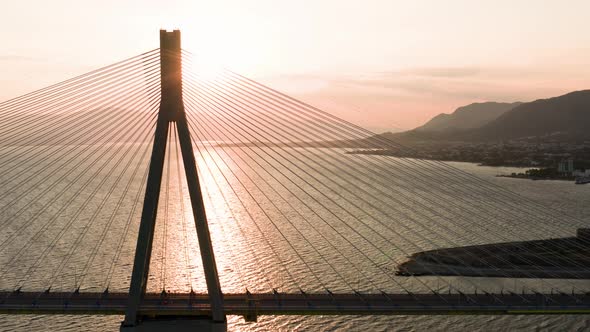 Cable Strayed Bridge at Sunrise