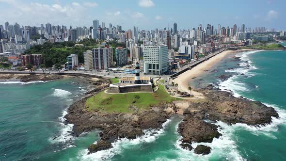 Cityscape of Salvador state of Bahia Brazil. Tropical scene tourism city.