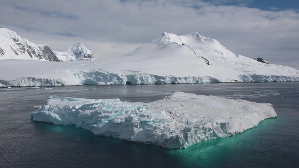 Icebergs in the Arctic. The result of global warming and climate change on our planet.